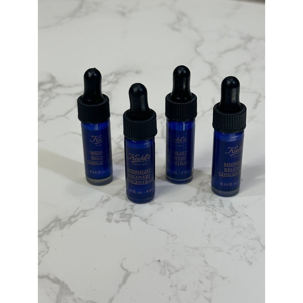 New Kiehls midnight recovery concentrate lot of 4 travel sizes 0.56 Fl oz total